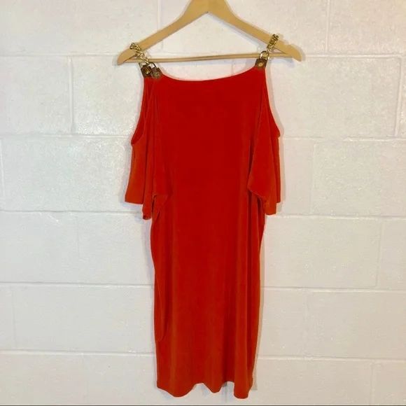 Michael Kors Orange Cold Shoulder Dress. CL61 - Picture 6 of 8